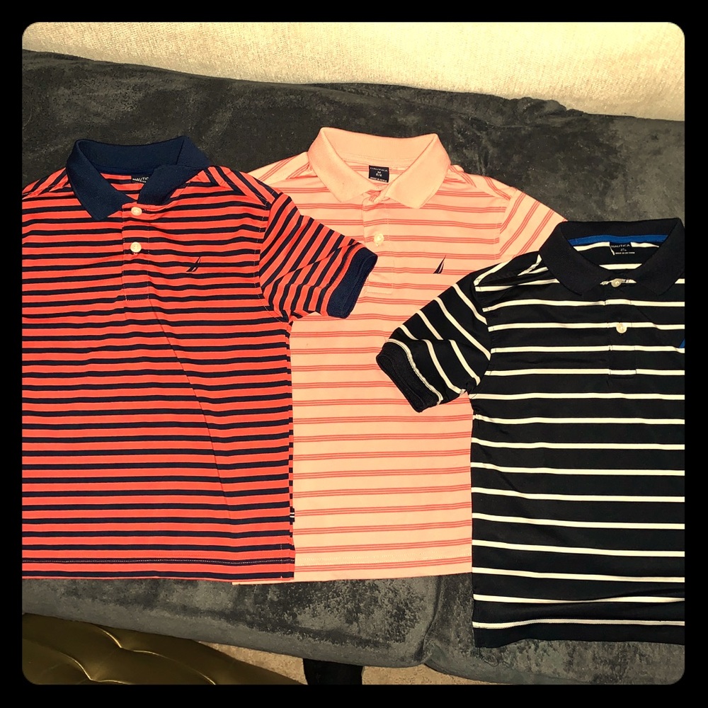 3 collared Nautica performance tees